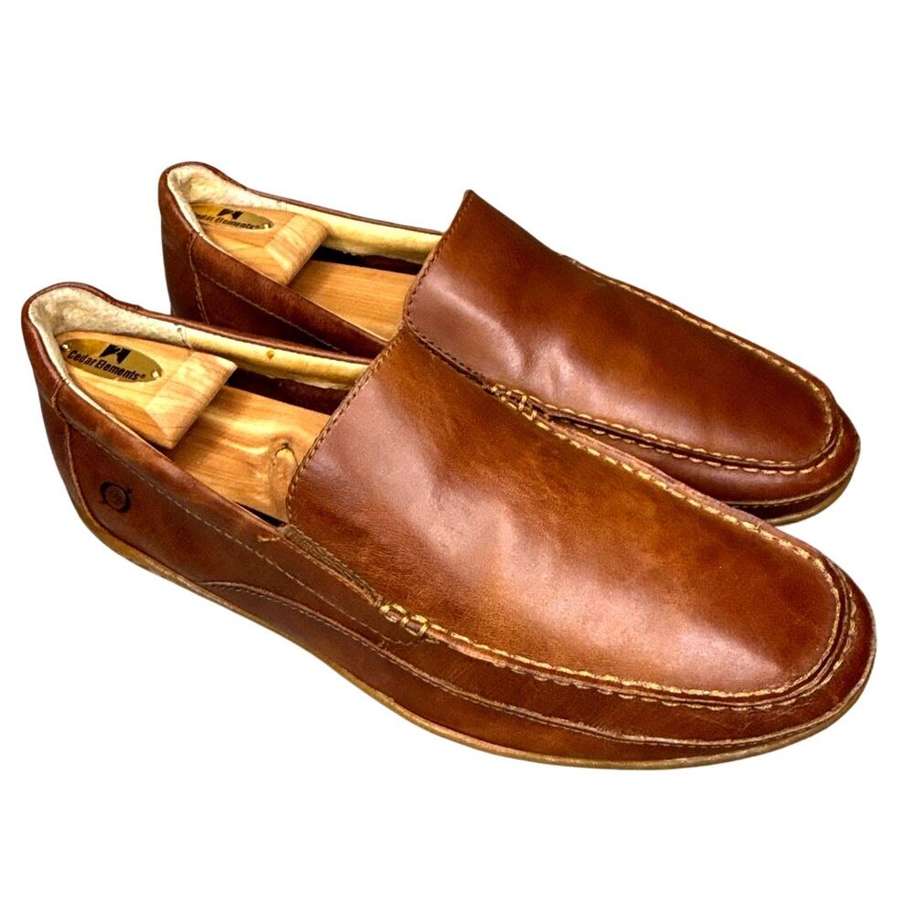 Born CQL17 Brown Leather Driving Loafers 11.5M Casual Comfort